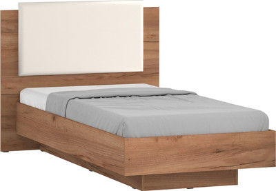 Односпальная кровать Премиум Оливия 90x200  (дуб бунратти/светлый кожзам)