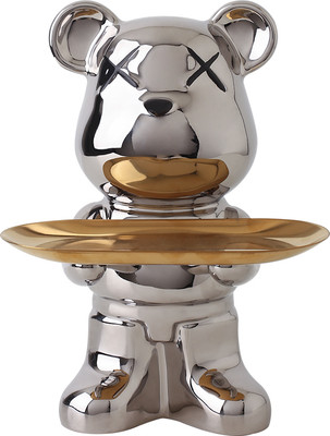 Подставка декоративная Merry Bear Home Decor Violent Bear / 30001210 (серебро)