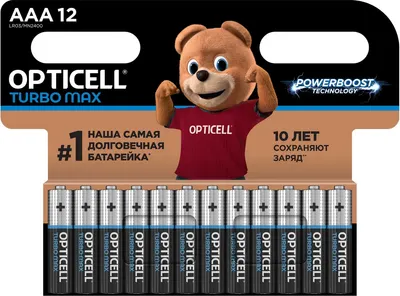 Комплект батареек Opticell Turbo MAX LR03 AAA / 6053010 (12шт)