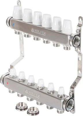 Коллекторная группа отопления Valfex 3/4" / VF.582.0606 (1"x6 выходов)
