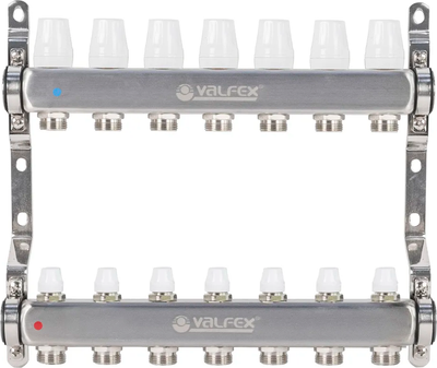 Коллекторная группа отопления Valfex 3/4" / VF.582.0607 (1"x7 выходов)