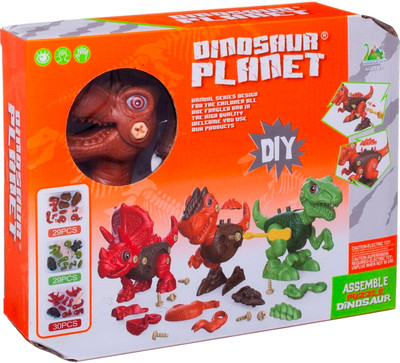 Конструктор Наша игрушка Динозаврик с отверткой / WZ-13909 (коричневый)