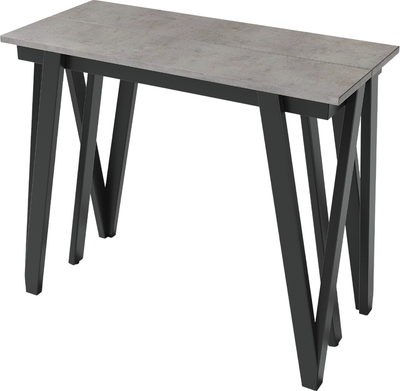 Консольный столик Aledar W 90x40/240x76 (черный муар/бетон чикаго светло-серый)