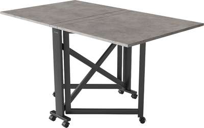 Стол-книга Aledar Bird 80x8/74/140x76 (черный муар/бетон чикаго светло-серый)