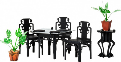 Комплект аксессуаров для кукольного домика Умная бумага Чайная комната / 4627081553254