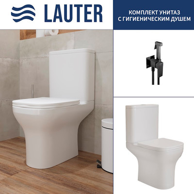 Унитаз напольный Lauter W236 2110236 + гигиенический душ Rinse 21GN4052BM