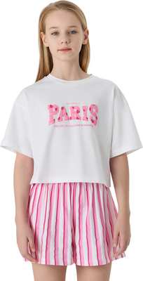 Комплект детской одежды Mark Formelle 397764 (р.146-72, белый/розовая полоска)