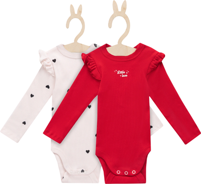 Набор боди для малышей Mark Formelle 13017-2 (р.74-48, красный/сердца на светло-розовом)