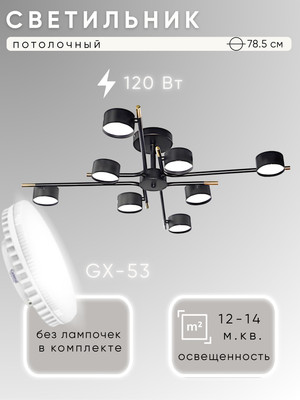 Люстра Aitin-Pro X3749/8 (черный/медный)