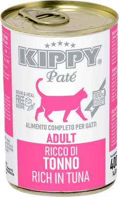 Влажный корм для кошек Kippy Cat Паштет беззерновой для всех пород с тунцом (400г)