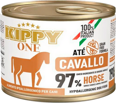 Влажный корм для собак Kippy One Monoprotein Hyppoallergenic для всех пород Конина (200г)