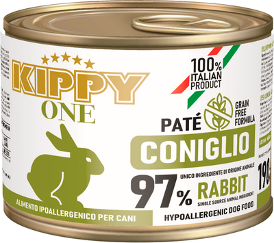 Влажный корм для собак Kippy One Monoprotein Hyppoallergenic для всех пород Кролик (200г)
