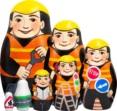 Матрешка сувенирная Брестская Фабрика Сувениров Дорожные рабочие / 7350