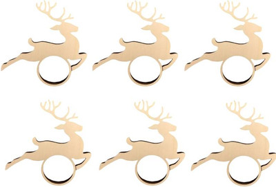 Набор колец для салфеток ОМурМебель Летящий олень (6шт, бежевый)