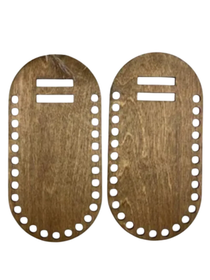 Набор заготовок для творчества ОМурМебель Основы для вязания боковинки для сумки овальные (коричневый)