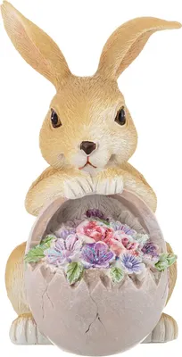 Статуэтка Elan Gallery Кролик с корзиной цветов 210133