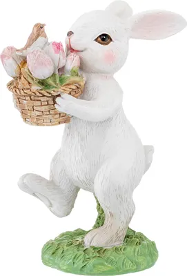 Статуэтка Elan Gallery Кролик с корзинкой тюльпанов 210136