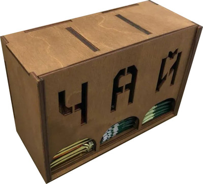 Органайзер для чайных пакетиков ОМурМебель Чай Вертикальный с резкой (коричневый)