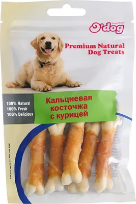 Лакомство для собак O'dog Кальциевая косточка с курицей (50г)