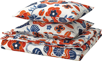 Пододеяльник с наволочками Ikea Канонвиска 306.140.07 (белый, с разноцветным/цветочный узор)