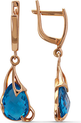 Серьги из желтого золота Кристалл CC12600226773