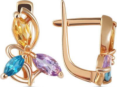 Серьги из желтого золота Кристалл CC63500226773