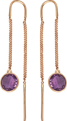 Серьги из желтого золота Кристалл CD63500226773