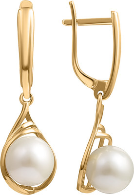 Серьги из желтого золота Кристалл CN72800226773