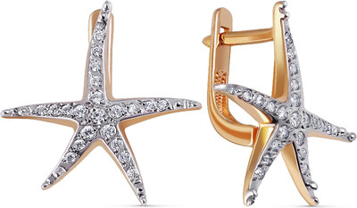 Серьги из желтого золота Кристалл C392700226773