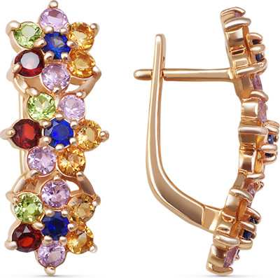 Серьги из желтого золота Кристалл C690100226773