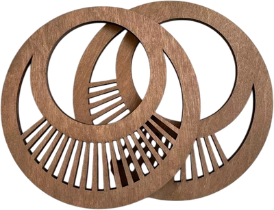 Набор ручек для сумки ОМурМебель Двойной круг с лучами (коричневый)