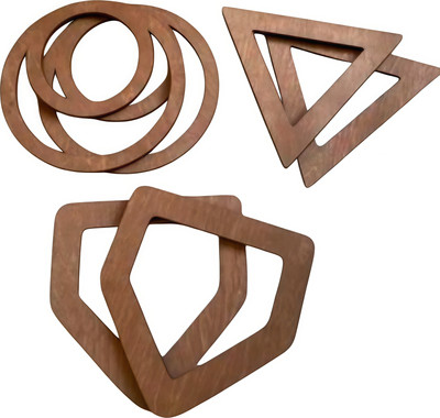 Набор ручек для сумки ОМурМебель Двойной круг тругольник многоугольник (коричневый)