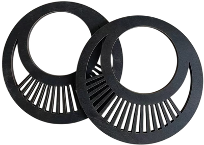 Набор ручек для сумки ОМурМебель Двойной круг с лучами (черный)