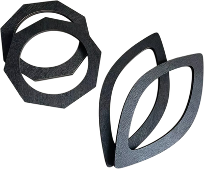 Набор ручек для сумки ОМурМебель Острый овал и восьмиугольник (черный)