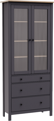 Шкаф с витриной Mio Tesoro Сага 90 Мору / 2.08.16.250.15 (серый/ясень)