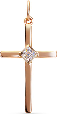 Крестик из желтого золота Кристалл C997300226773