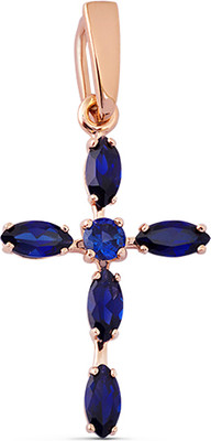 Крестик из желтого золота Кристалл CC44900226773