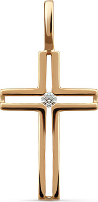Крестик из желтого золота Кристалл CC65500226773
