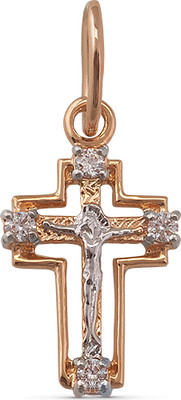 Крестик из желтого золота Кристалл CC62300226773