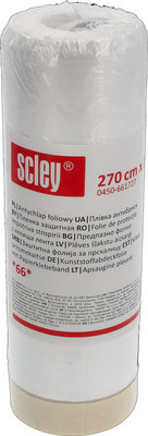 Пленка строительная Scley Антибрызг с малярной лентой / 0450-661727 (270см)
