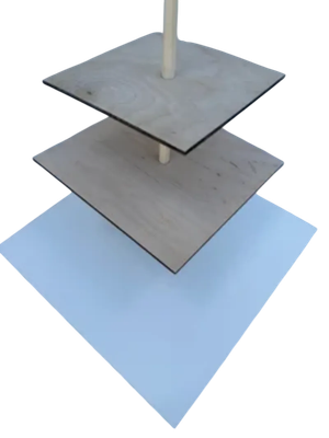 Подставка для торта ОМурМебель трехярусное ЛМДФ квадратное (1см)