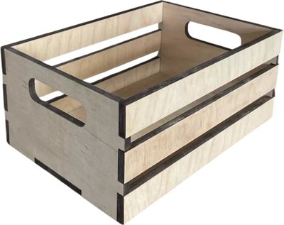 Емкость для хранения ОМурМебель ящик с рейками 22x15см (бежевый)