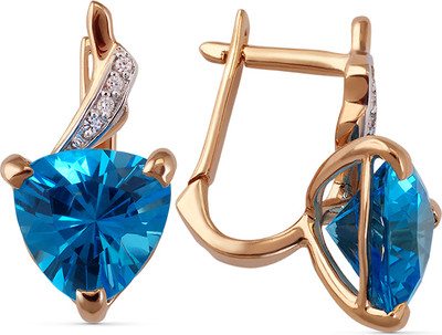 Серьги из желтого золота Кристалл CC66100226773