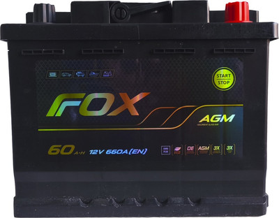 Автомобильный аккумулятор FoX 12V60 AH AGM / FOXL2.60.660.AGM (60А/ч)