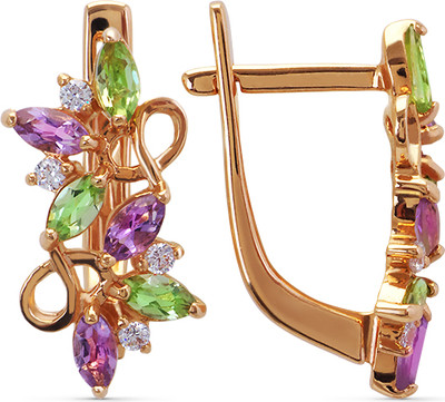 Серьги из желтого золота Кристалл CC68800226773