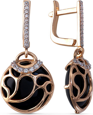 Серьги из желтого золота Кристалл CD14300226773