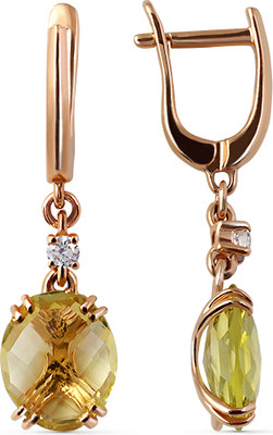 Серьги из желтого золота Кристалл CD89200226773