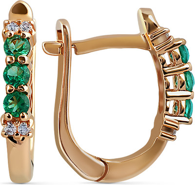 Серьги из желтого золота Кристалл CI17000226773