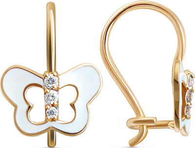 Серьги из желтого золота Кристалл CG26200226773