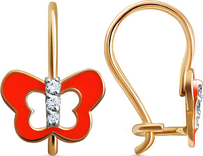 Серьги из желтого золота Кристалл CG26500226773